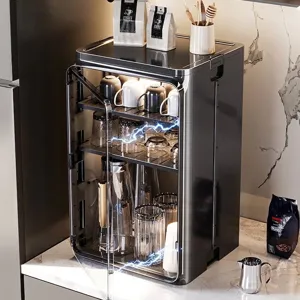 Estante de almacenamiento magnético a prueba de polvo para tazas y vasos de mesa.