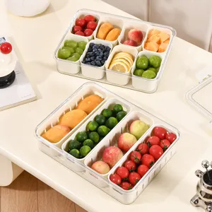 Food-grade refrigerator storage box with dividers for fruit and vegetable organization