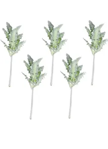 Set de cinco tallos de cineraria artificial gris verdoso para decoración de bodas