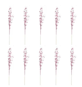 Set of 10 pink glitter berry picks for Valentine's Day and Christmas floral decoration.