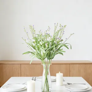 Bouquet de fleurs de gypsophile artificiel avec vase en verre pour décoration de table