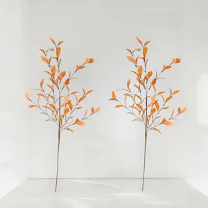 Artificial Olive Leaves Stem Autumn Silk Fabric Foliage Branch For Thanksgiving Harvest Home Wedding Flower Arrangement Decoration