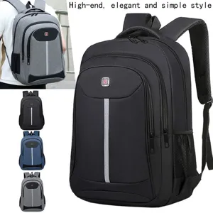 Mochila de negocios para portátil de gran capacidad con tira reflectante y bolsillos de malla