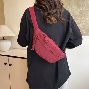 Sac de poitrine en nylon tendance, sac bandoulière décontracté pour hommes et femmes, banane sport.