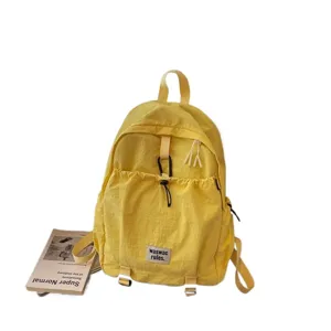 Large capacity yellow school backpack for high school and college students