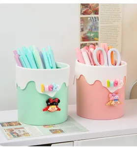 Süßer Eiscreme Stiftehalter Desktop Organizer Kawaii Briefpapier Aufbewahrung Eimer.