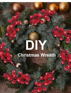 DIY Christmas wreath red berry branches artificial pine needle holiday home party decor