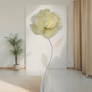 Gran flor artificial peonía accesorio con pétalos brillantes para escaparate y escenario.