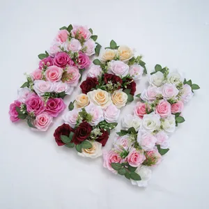 Rangée de fleurs de mariage artificielles longue bande pour décoration d'arche