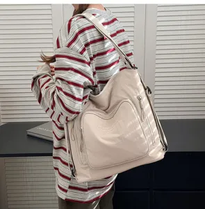 Borsa a tracolla e zaino multifunzionale casual da donna, design di grande capacità.