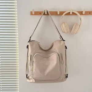 Impermeabile Nylon Casual Tela Donna Zaino Grande Capacità Tote Bag Borsa a Tracolla