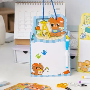 Tableau de dessin effaçable double face pour enfants avec chats de dessin animé