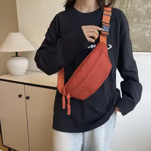 Sac de Poitrine en Nylon, sac bandoulière urbain minimaliste avec sangle réglable au quotidien.