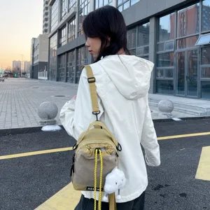 Fashion canvas crossbody small backpack for daily outdoor use and casual wear today.