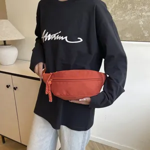 Sac de poitrine minimaliste décontracté en nylon banane de sport polyvalente pour voyage