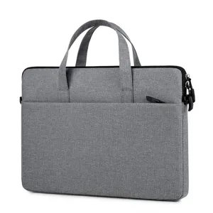 Borsa per notebook grigia con manici e tasca frontale per PC da 13 15.6 pollici