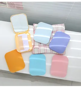 Macaron folding pocket mirror with cute small comb portable cosmetic makeup mirror set