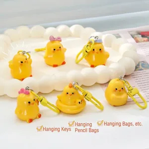 Cute 3D resin chicken keychains for backpacks and bags accessories