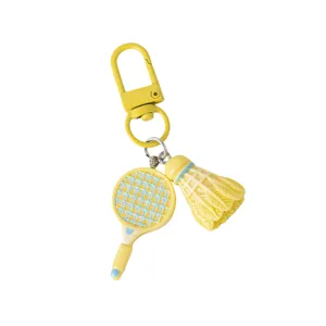 Süß Harz Federball Schläger Schlüsselanhänger Miniatur Sport Shuttlecock Schlüsselring Tasche Anhänger Dekoration Kinder Kindertag Geschenk