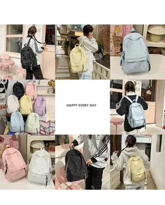 Casual large capacity Japanese style backpack for students school daypack multi-color