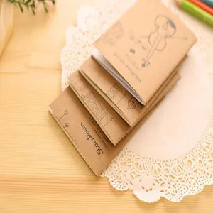 Portable kraft paper stitched notebook cute memo pad aesthetic stationery set for daily use