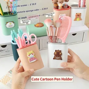 Süßer Schreibtisch-Organizer mit Cartoon-Tieren für Stifte und Make-up-Pinsel Set