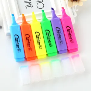 Large Capacity Colorful Highlighter Plastic Chisel Tip Marker Pen Candy Color Cute Cartoon Stationary For School Office Students Gift Kids