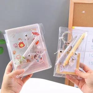 Transparent waterproof PVC storage bag for stationery and bill organization