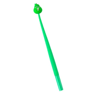 Creative avocado cartoon topper gel pen for students with green barrel and black ink