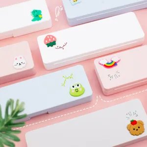 Minimalistisch INS Cartoon Federmäppchen Schüler Matt Kunststoff Stiftbox Multifunktional Große Kapazität Aufbewahrungsbox