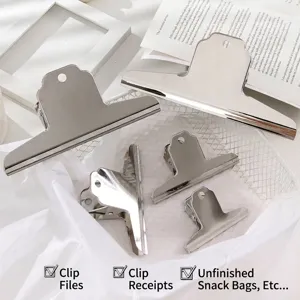 Stainless Steel Bulldog Clips Mountain Shaped Bill Document Paper Organizer For Office School Student Home Kitchen Seal