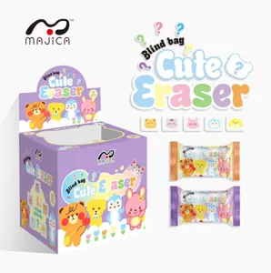 Leuke gum blind box set met vrolijke cartoon ontwerpen voor studenten en schoolbenodigdheden.