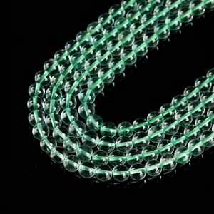 Premium 8A natural green fluorite round crystal beads for DIY jewelry making crafts