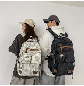 Sac à dos d'école camouflage à grande capacité pour étudiants, design léger et moderne