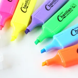 Colorful highlighters set, large capacity aesthetic pastel marker pens for school office study.