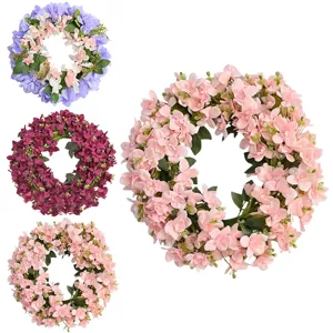 Corona De Flores Artificiales De Tela De Satén Estilo Pastoral Nórdico Guirnalda De Dalias Y Orquídeas Para Decoración Del Hogar