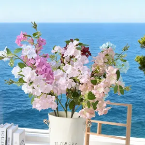 Artificial hydrangea bouquet long stem fake flowers for home living room table decor