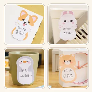 Cute Cartoon Animal Shaped Sticky Notes For Students Creative Memo Pads High Adhesive Index Labeling Stationery Office Supplies