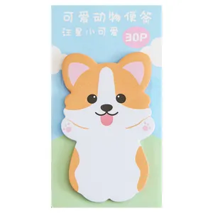 Cute cartoon corgi dog shaped sticky notes die-cut memo pad for desk organization