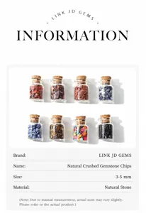 Set de mini botellas de deseos de vidrio con fragmentos de piedras naturales