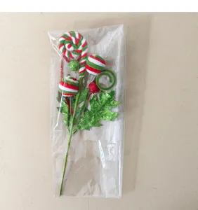 Branche de bonbon de Noël fleur artificielle vert rouge décoration de vacances