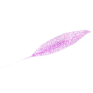 Foglia decorativa traforata rosa glitterata per albero di Natale e regali festivi