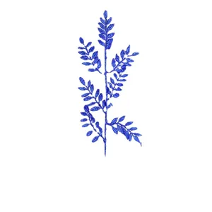 Blue glitter artificial plant branch Christmas wedding home decoration main display view