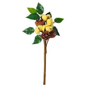 Artificial decorative pinecone cotton branch home decor Christmas floral arrangement