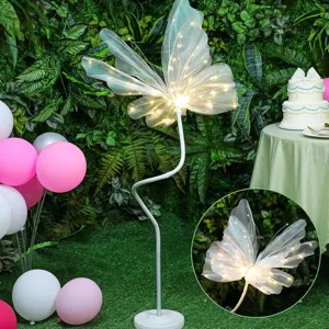 Große leuchtende Gazeschmetterling-Stehlampe für Hochzeit und Geburtstagsparty Dekoration