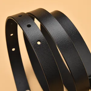 Classic women's black genuine leather belt featuring elegant texture and premium design