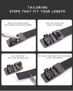 Detailed instruction guide for tailoring the length of a men's automatic buckle leather belt