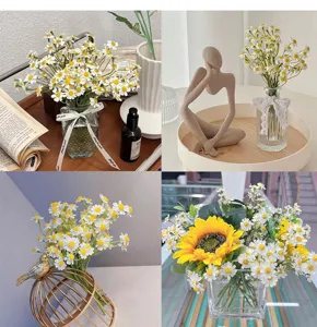 Künstliche Kamille Gänseblümchen Blumensträuße für nordische Deko und Esstisch künstlich.
