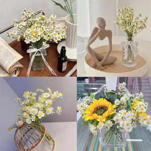 Künstliche Kamille Gänseblümchen Blumenstrauß Skandinavischer Stil Tisch Deko Kunstblumen