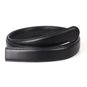 Sangle de ceinture classique en cuir véritable noir pour homme d'affaires